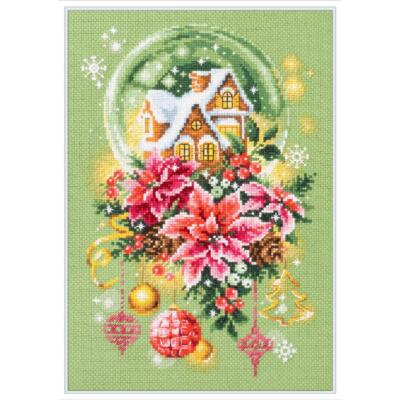 Magic Needle Zweigart Edition Kreuzstich Set ''Schneekugel'', Zählmuster, 18x28cm
