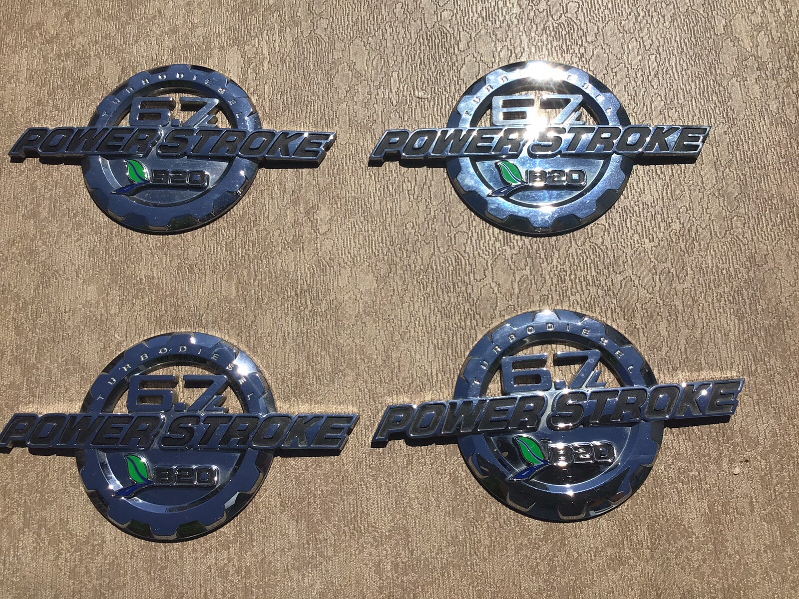 2 PAIR POWER STROKE 6.7 B20 EMBLEMS
