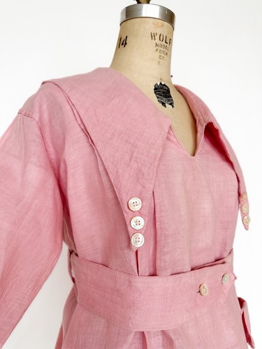 Incredible 1910s Antique Work Smock Tunic Top Unifor - Picture 4 of 16