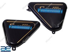 Für Norton Commando Roadster 850 Side Panel Set Schwarz Bemalt Golden Gestreift
