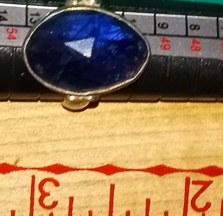 IOLITE 925 Solid Sterling Silver Ring Size 6 Face… - image 1