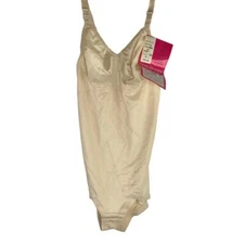 NOS 36B Vintage Poirette Ultratoner One Piece Bodysuit Full Body Girdle Corset