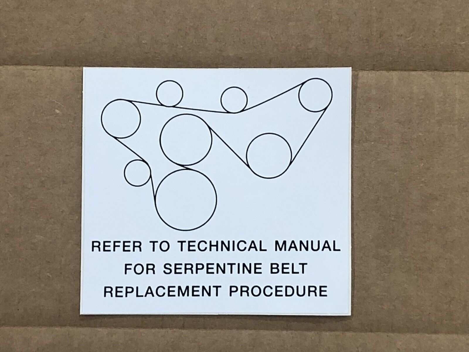 HMMWV Serpantine Belt Routing Decal Sticker M998 6.2 6.5 M1165 M1045