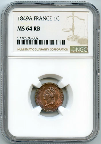 Iie Republic (1848-1852) 1 Penny Dupré 1849 Paris NGC Ms 64 RB