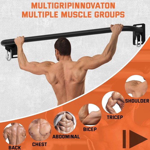 Heavy Duty Wall Mounted Pull Up Bar - Supports 600 lbs for Full Body Strength - Picture 9 of 9