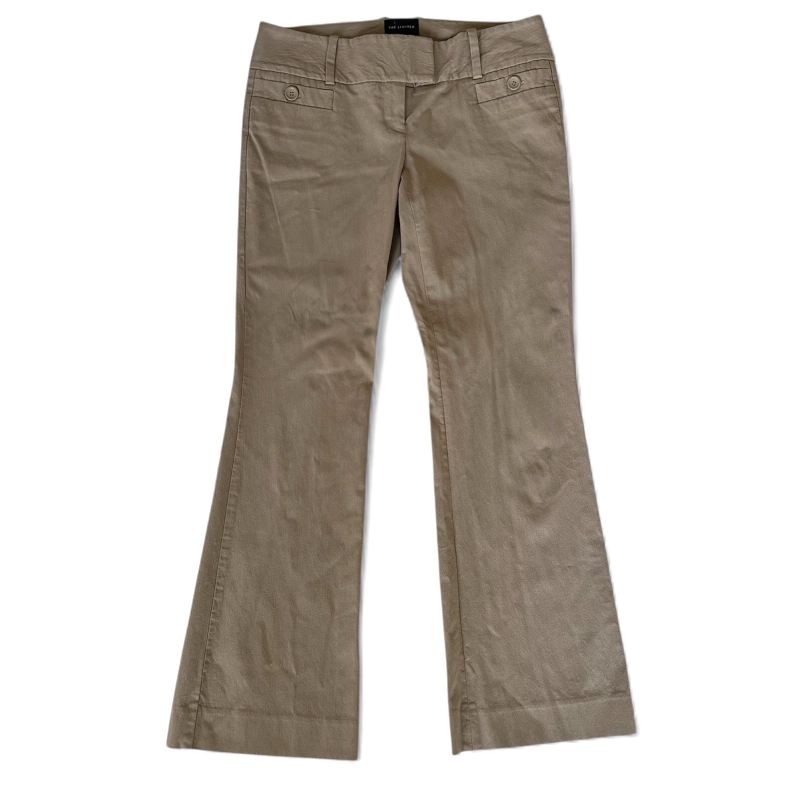 The Limited Women’s Drew Fit Khaki Low Rise Bootcut Pants Trousers Size 4S Y2K