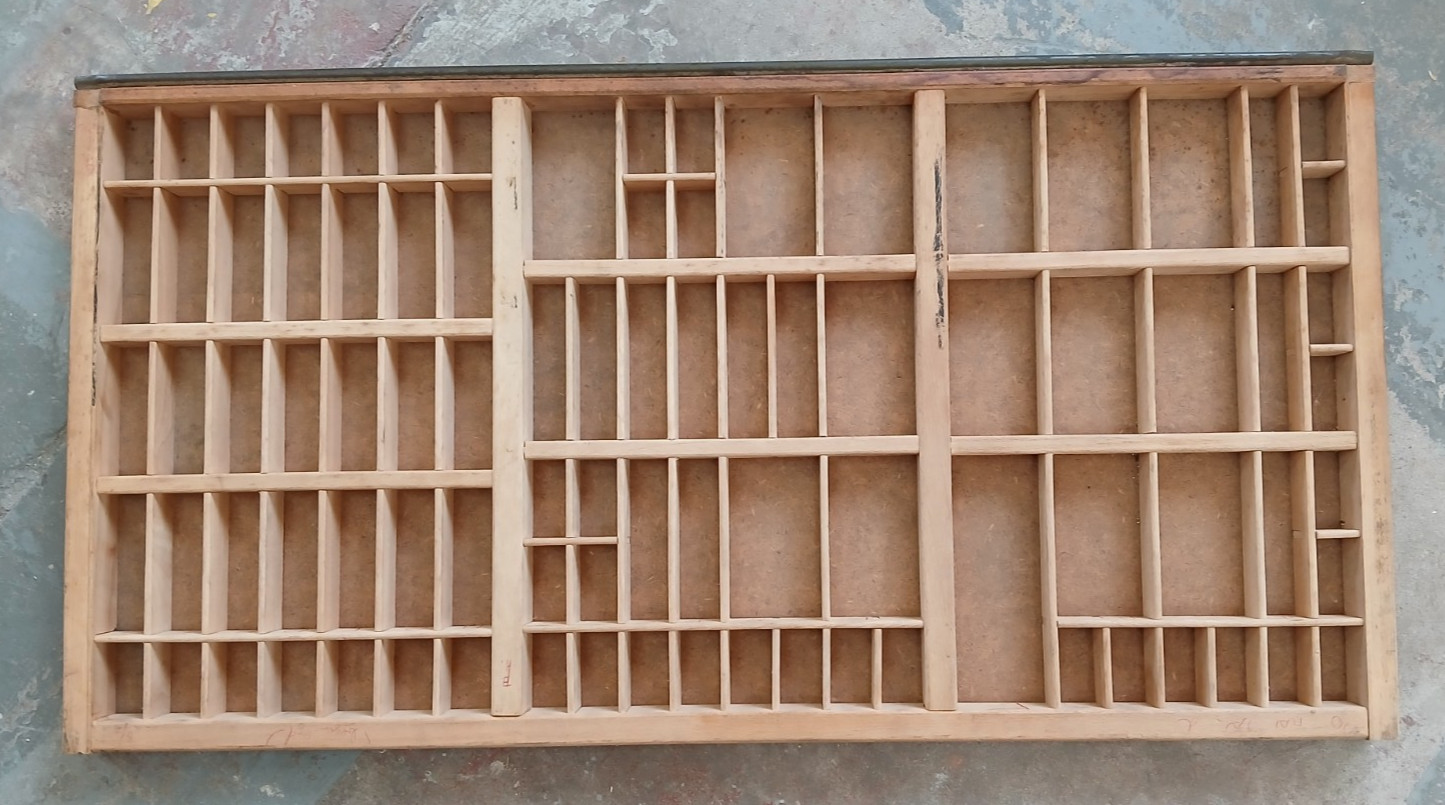 Vintage Printers Type Drawer Hamilton style Letterpress Shadow Box Kelsey