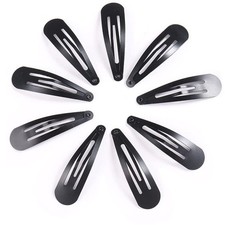 12 Pieces Snap Hair Clips for Women, Hair Barrettes 2 Inch Metal Black Hair Clip