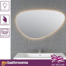 Pebble LED Bathroom Mirror 1200x687mm Backlit Touch Demister