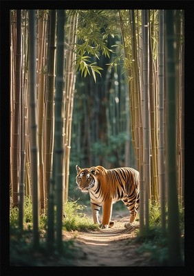 Modern Tiger Framed Wall Art Poster Canvas Print Picture