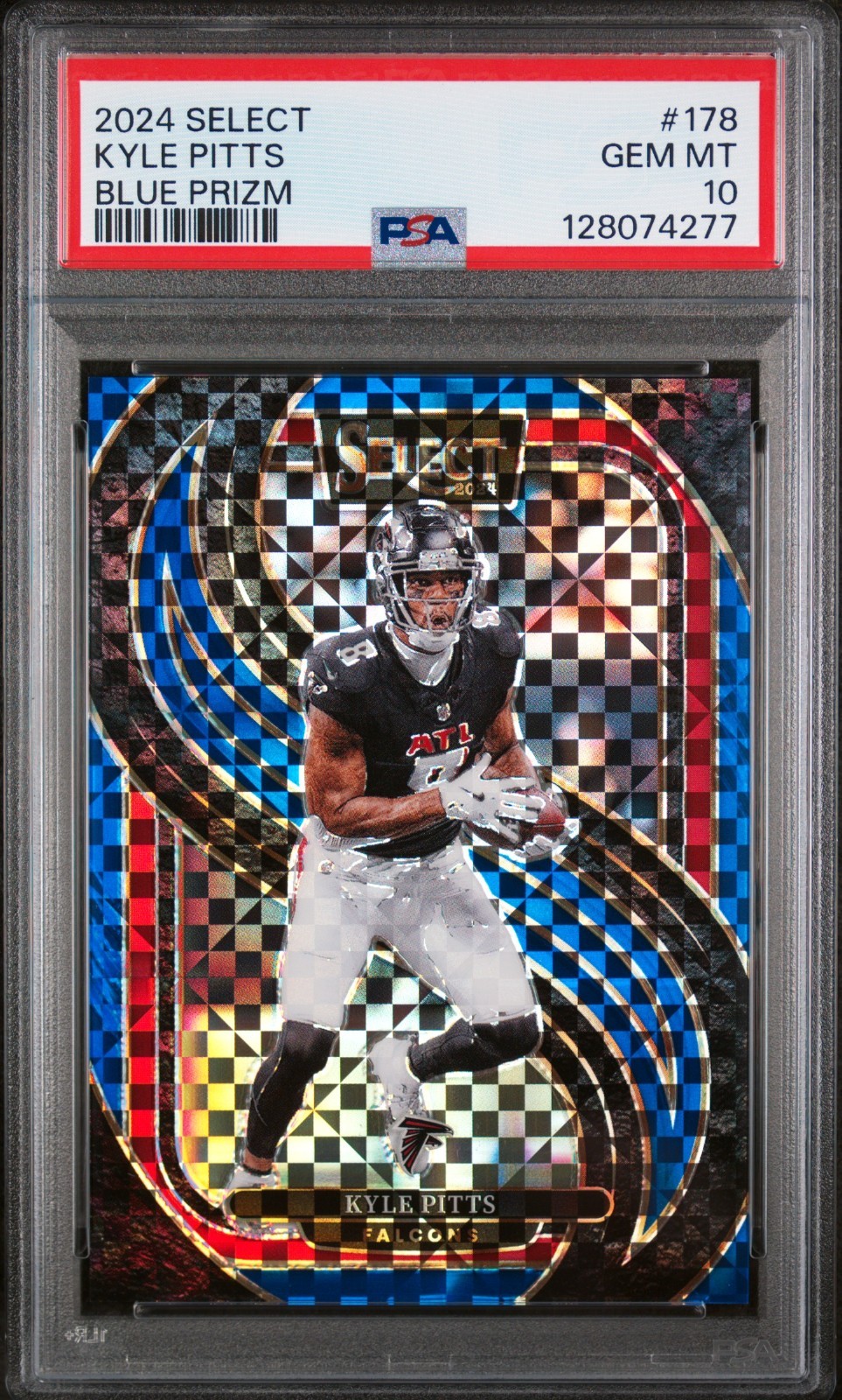 2024 PANINI SELECT #178 KYLE PITTS BLUE PRIZM /175 PSA 10