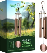 Nature’S Melody Aureole Tunes Wind Chimes – Outdoor Windchime with 6 Tubes Tuned