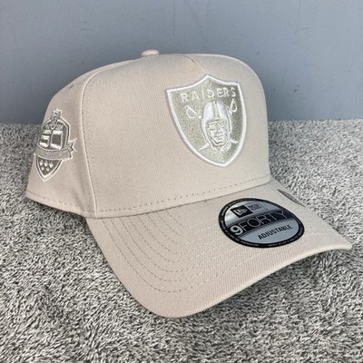 Oakland Raiders New Era 9forty A-Frame Cream White Snapback Hat Cap 50th