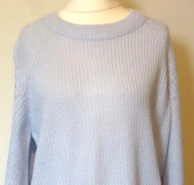 H&M Womens Pullover Jumper Long Sleeve Soft Ribbed 14-16 Uk BNWT Light Blue - Image 1 of 4