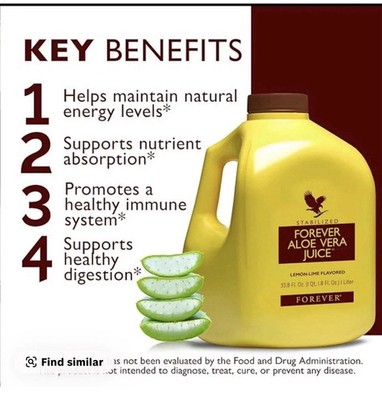 Forever Aloe Vera Juice Gel Lemon-Lime 33.8 fl oz 1L Digestive Immune Support