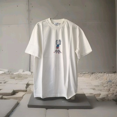 T-Shirt Graffiti white, oversize kurzarm, baumwolle off oberteil Herren Größe S