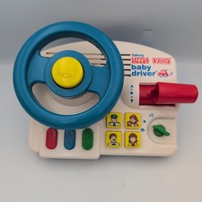 Vintage VTech Talking Little Smart Baby Driver Steering Wheel Driving Toy WORKS