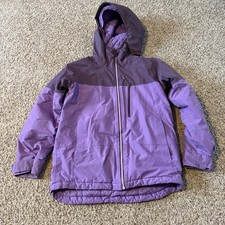 ll bean wildcat ski jacket kids 10-12 M purple insulated hooded winter ski coat