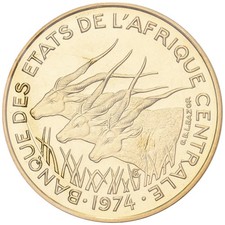 [#138078] Central African States, 10 Francs, 1974, MDP, Pattern, Bronze-Alumin, 