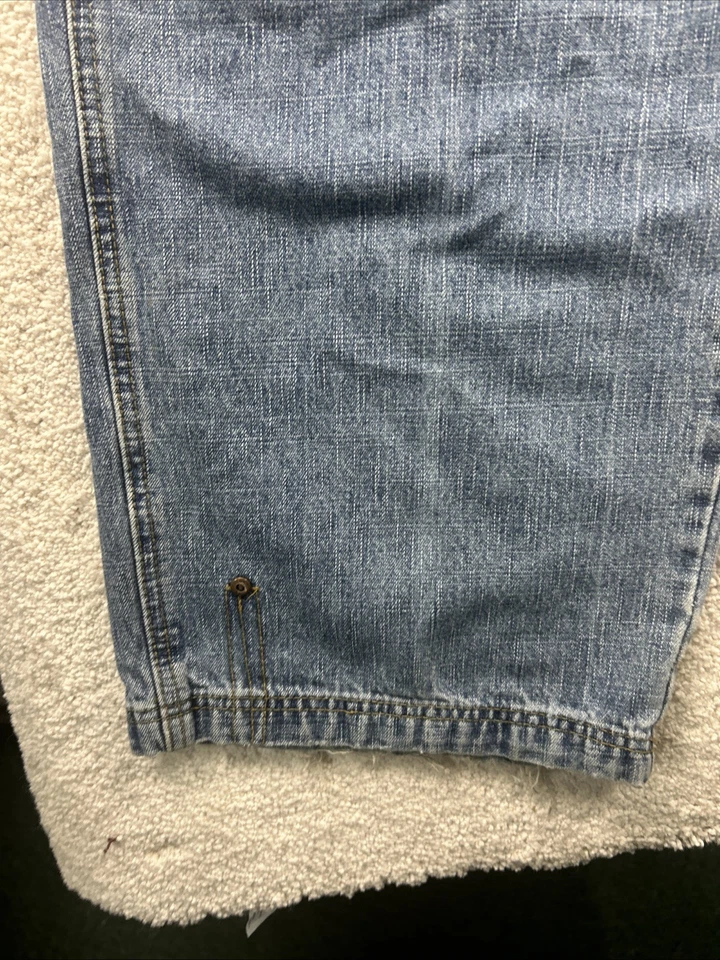 Pantalones de mezclilla Brooklyn Xpress BX para hombre 42x34 azules relajados descoloridos ropa de calle holgados hip hop Foto 2 de 4