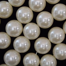 2mm Hole Off White Plastic Pearl Round Beads Gemstone 15" Strand 18mm 20mm 22mm