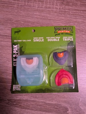 NEW PRIMOS Hunting Elk 3-Pack Mouth Calls Single, Double, Triple & See Thru Case
