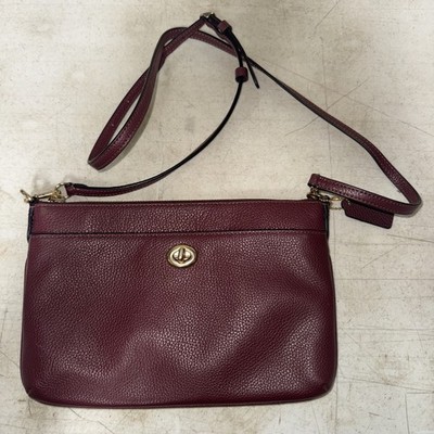 Coach Polly C3376 Cherry Red Pebbled Leather Crossbody $195 Retail NWOT