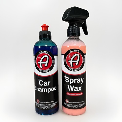#ad Adam#x27;s Polishes Car Wash Kit Shampoo amp; Carnauba Spray Wax Detailing Set 16oz NEW $27.76