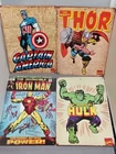 4 METAL SIGN LOT-Marvel Comics Vintage Wall Decor Tin Signs 12.5 x 16