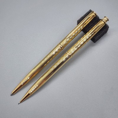 Parker Insignia Ballpoint Pen & Mechanical Pencil Set Gold USA *