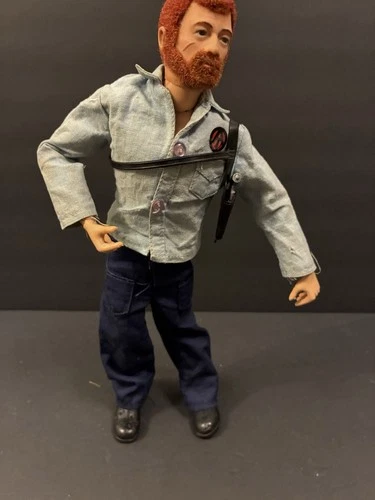 VINTAGE 1970 12'' GI JOE FIGURE RED FUZZY HAIR & BEARD FLOCKED W/ SCAR HASBRO