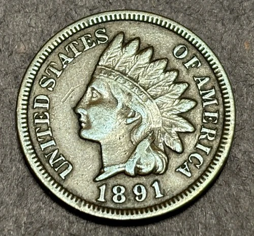 1891 Indian Head Cent Penny VF+