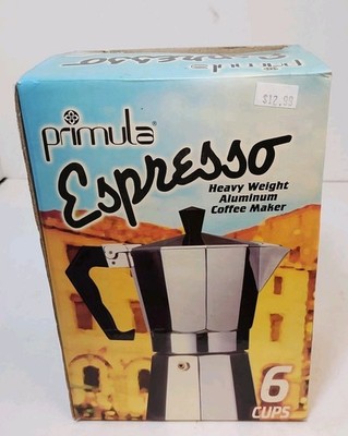 Primula Espresso Heavy Weight Aluminum Coffee Maker 6 Cup Capacity NEW