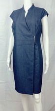 Women Calvin Klein Sleeveless faux wrap sheath Dress V- Neck Size 12 petite