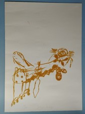 Joseph Beuys Lithografie, handsigniert,limitiert,  1974, 52x 72 cm,Bienenkönigin