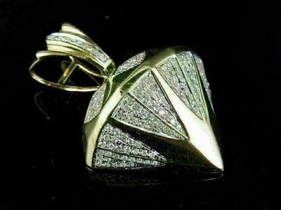 14K Yellow Gold Plated 2.00 ct Real Moissanite Custom Cluster Charm Pendant