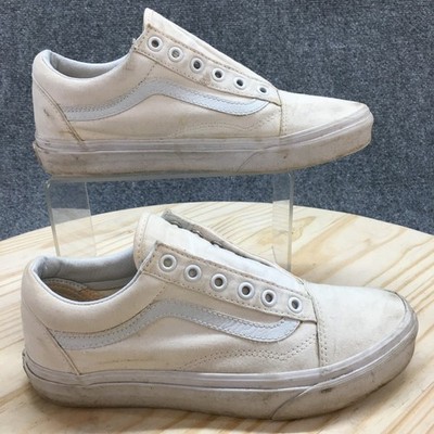 VANS Shoes Mens 6 Womens 7.5 Old Skool Skateboarding Low Sneakers White Fabric