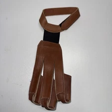 Traditional Archery Three Finger Sewn Leather Glove Size XL