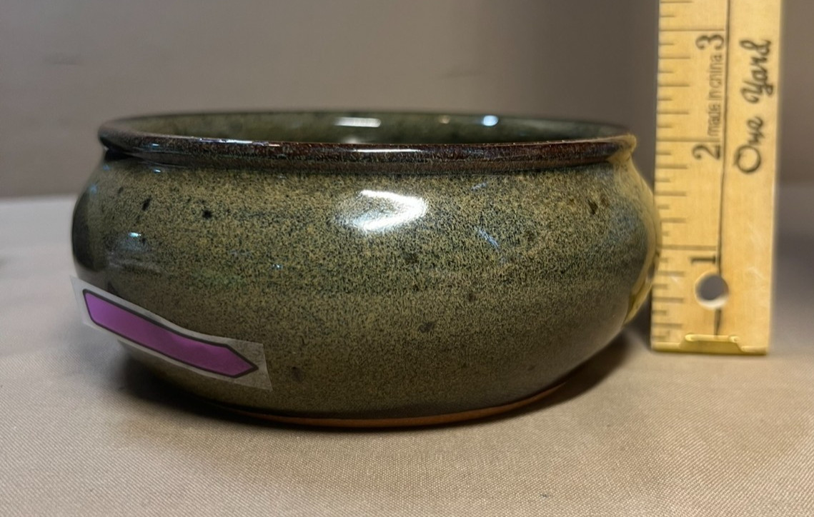 Jugtown Ware-North Carolina Southern Pottery-Small Soup Bowl P. Owens Stamped