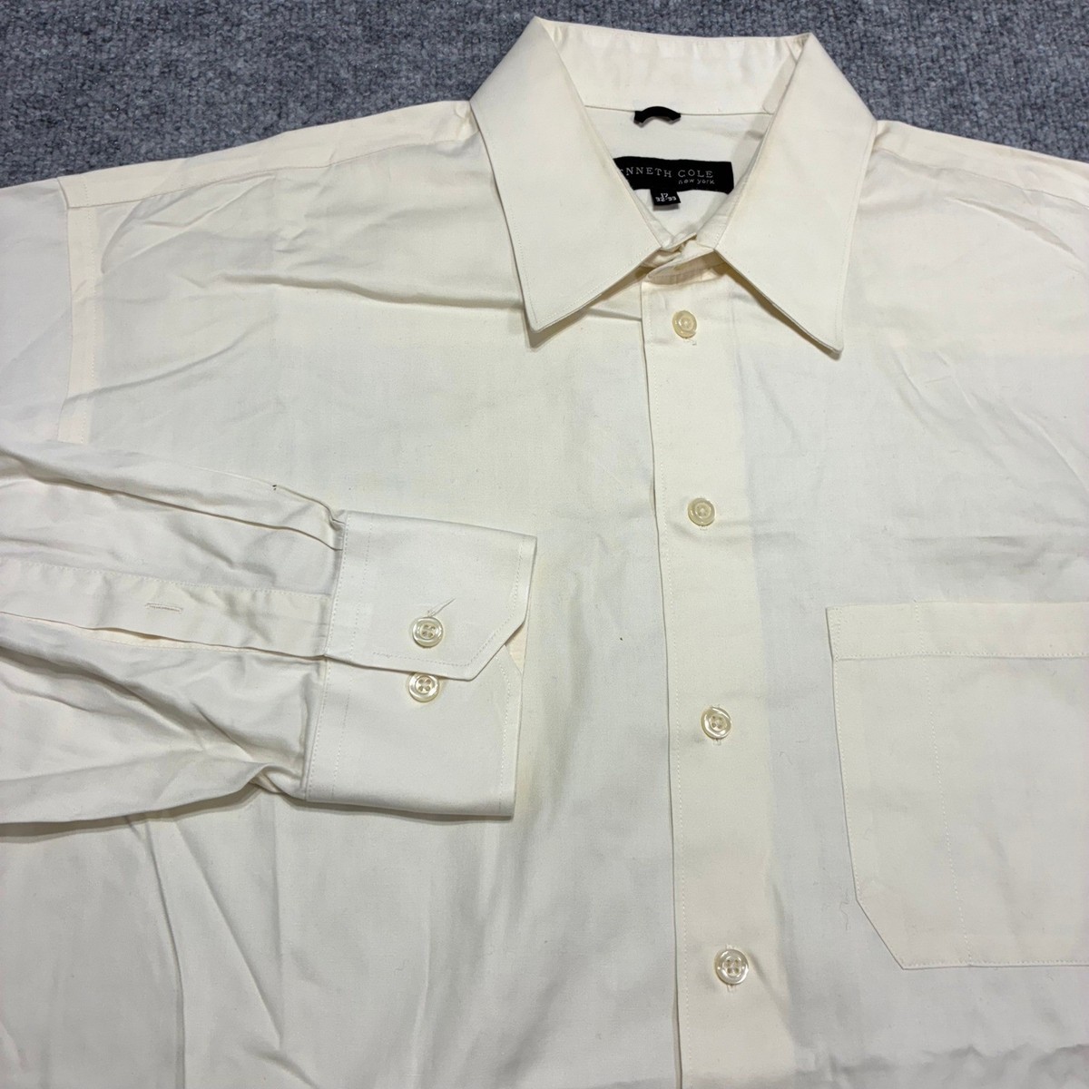 knee length dresses for ladies Men's Ivory Long Sleeve Dress Shirt 21.5 35/36 / Ivory main image 0