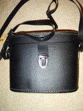 VINTAGE EMPTY BINOCULAR CASE Very Good Condition. Black, Blue Interior.