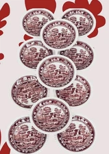 Vintage SPODE Copeland Red Tower SALE Side/Saucers RARE.