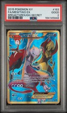 Pokémon TCG Mewtwo EX Secret Rare Full Art Holo 163/162 PSA 2 2015 XY