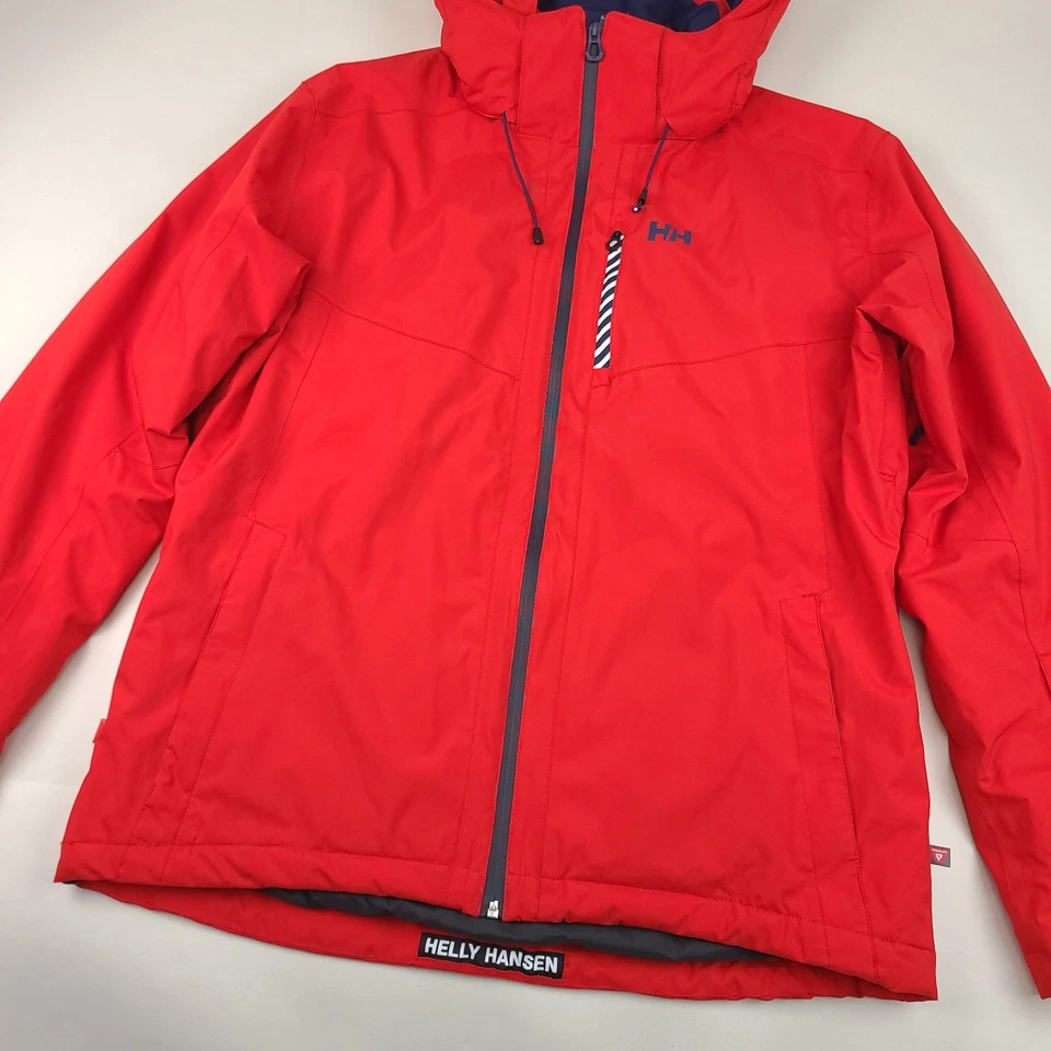Helly Hansen Jacket Mens XL Red Helly Tech Performance Primaloft Recco H2Flow - Image 3 of 4