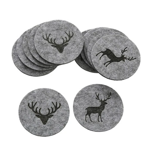 2-6x Tischset Platzset Hirsch Filz Rund Eckig Set Platzdeckchen Platzmatte Motiv - Bild 11 von 15