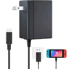 For Nintendo Switch AC Power Supply Adapter Home Wall Travel Charger Cable 2.4A