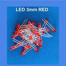 10pc RED 3mm LED Light Emitting Diode diffused - for Christmas Lights , etc.