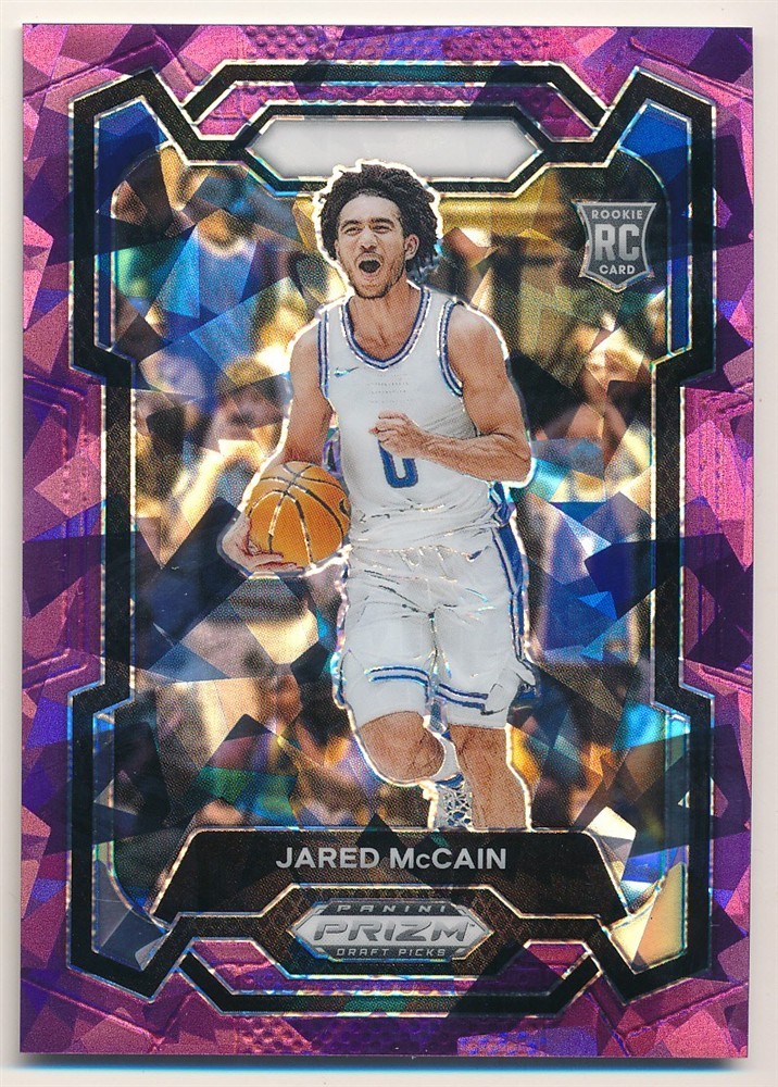 JARED MCCAIN 2024/25 PANINI PRIZM DRAFT #35 RC ROOKIE PURPLE ICE PRIZMS #088/149