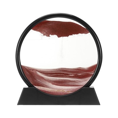 Moving Sand Art Liquid Motion, 12'' Sand Art Display, Brown(Black Frame)