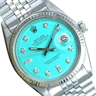 Rolex Datejust 1601 36mm Men's Watch Stainless Steel Fluted Bezel Blue Dial